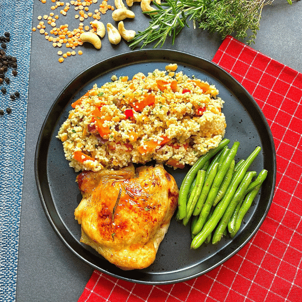 Couscous Honey Mustard Chicken Thigh (490 Kcal) - Image 1